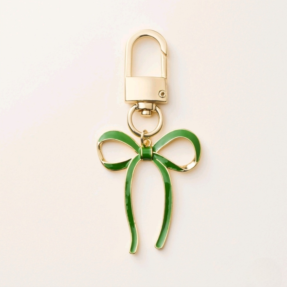 Kate Spade x Target exclusive Green and Gold Bow Bag Charm